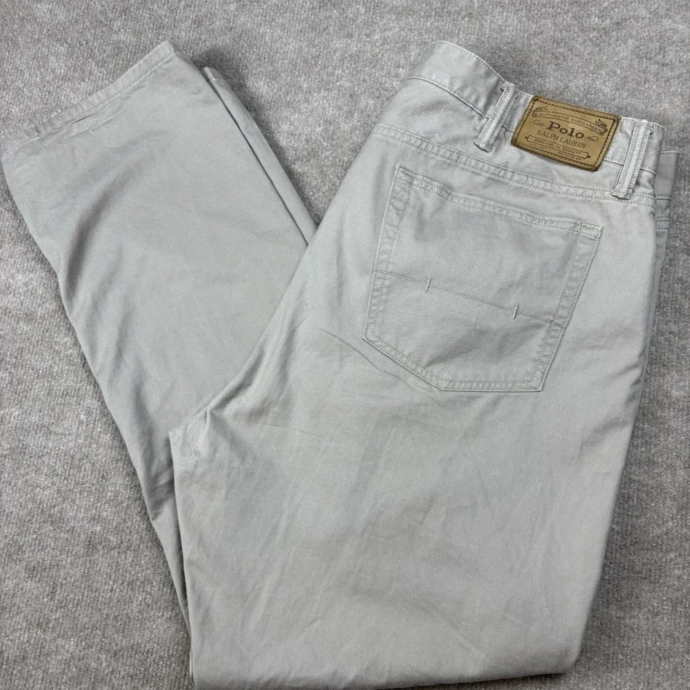 Polo Ralph Lauren Varick Slim Straight Pants Mens‎ 38x30 Gray 5 Pocket Chino